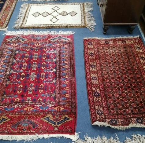 Two North West Persian geometric rugs largest 145 x 98cm
